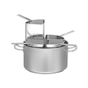 Pujadas Pasta-Kookpan Ø35cm - 20 Liter - RVS - Met 4x RVS Pasta Vergieten