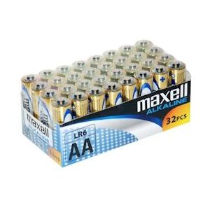 Maxell AA-alkalinebatterijen - Lr06-verpakking van 32 eenheden - MXBLR06P32