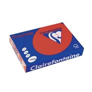 Clairefontaine Trophée Intens, gekleurd papier, A4, 160 g, 250 vel, kersenrood - 3329680101607