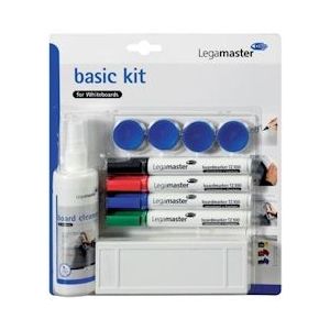 Legamaster basic kit voor whiteboards, op blister - blauw Papier 7-125100