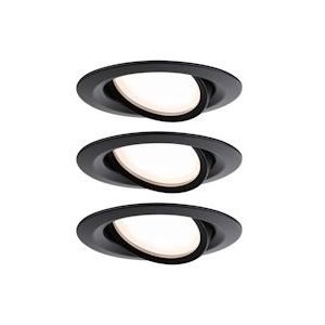 Paulmann LED-inbouwlamp Nova Plus Coin Basisset zwenkbaar  rond 84mm 50° Coin 3x6W 3x470lm 230V dimbaar 2700K Zwart mat 93080 - zwart 93080