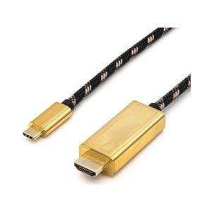 ROLINE GOLD USB type C - HDMI adapterkabel, M/M, 1 m - meerkleurig 11.04.5844
