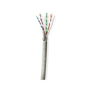 Nedis Netwerk Kabel Rol - CAT6 - Solid - S/FTP - CCA - 305.0 m - Binnenshuis - Rond - PVC - Grijs - Trekdoos - 5412810399574