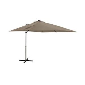 vidaXL Verkeerslicht parasol met paal en LED verlichting Taupe 250 cm - bruin 312323
