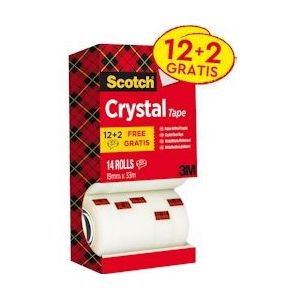 Scotch Plakband Crystal ft 19 mm x 33 m, doos met 14 rolletjes - 434612