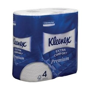 Kleenex toiletpapier Extra Comfort, 4-laags, 160 vel per rol, pak van 4 rollen - 5033848036318