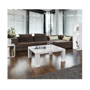 SalesFever salontafel vierkant | hoogglans gelakt | MDF hout | B 90 x D 90 x H 40 cm | wit - wit Vervaardigd hout 399286