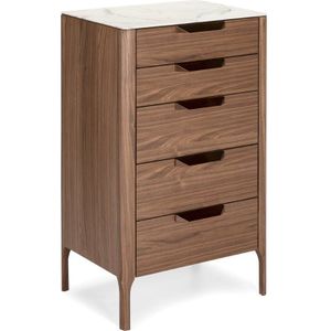 AC ANGEL CERDÁ Angel Cerdá  Chiffonier notenhout en glasvezel met marmereffect 7039C - bruin Vervaardigd hout 8435631004196