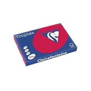 Clairefontaine Trophée Intens, gekleurd papier, A3, 120 g, 250 vel, kersenrood - 3329680137804