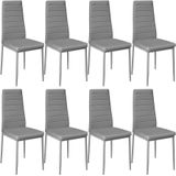 tectake Eetkamerstoelen, kunstleer - grijs, Set van 8 - 404121 - grijs Synthetisch materiaal 404121