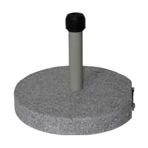 Parasolvoet graniet, 40 kg, grijs met handgreep en wielen, rond. - 8714365526977