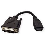 VALUE HDMI-DVI Adapter, HDMI Female / DVI-D Male - zwart 12.99.3116