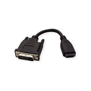 VALUE HDMI-DVI Adapter, HDMI Female / DVI-D Male - zwart 12.99.3116