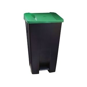 METRO Professional afvalbak, 80 L, met voetpedaal, groen/zwart - groen 4337182142980
