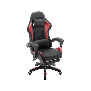 SVITA X-Stream gamingstoel met voetsteun directiestoel ergonomisch rood - rood Textiel 99207