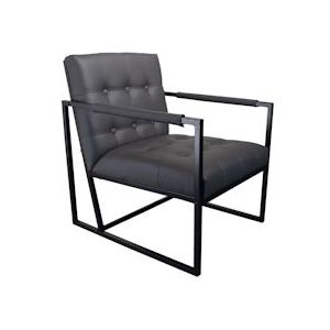SVITA JONES fauteuil Gestoffeerde stoel Loungestoel Relax fauteuil TV fauteuil Imitatieleer Donkergrijs - grijs Synthetisch materiaal 91079