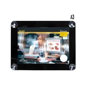 Securit® Dubbelzijdige A3 Raam Poster Frame In Zwart |0,7 kg - zwart PFW-A3-BL