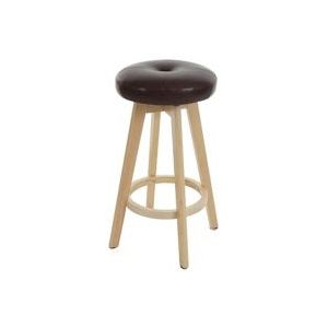 Mendler Set van 2 barkrukken Navan, barkruk counter stool, hout imitatieleer draaibaar ~ bordeaux, lichte poten - bruin Massief hout 2x45388
