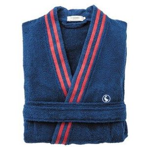 El Ganso - Marineblauwe badjas S/M 320GSM 100% effen katoen met geborduurd logo - S/M blauw GAN026