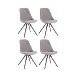 CLP Set van 4 Stoelen Toulouse Rond frame - Fluweel grijs - 320453