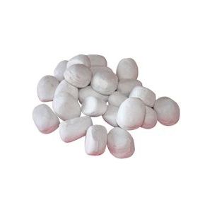 PURLINE Decoratieve stenen in witte keramische vezel voor open haard. Set van 24 stuks - wit Keramiek 8436545091074