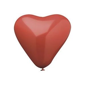 PAPSTAR, Ballonnen Ø 26 cm rood "Heart" large - rood Latex 4002911293201