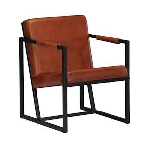 vidaXL Fauteuil echt leer bruin - 247800