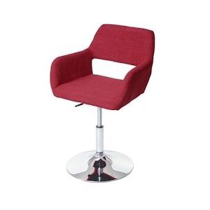 Mendler Eetkamerstoel HWC-A50 III, stoel keukenstoel, retro jaren 50, stof/textiel ~ paars, chroom onderstel - rood Textiel 63941