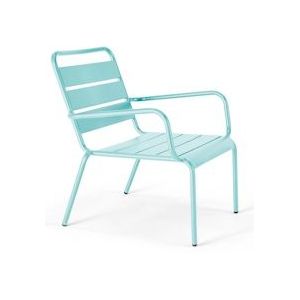 Oviala Business Turquoise stalen fauteuil - blauw Staal 108448