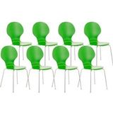 CLP Set van 8 stapelstoelen Diego groen - 15974634