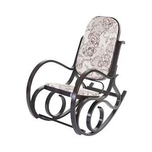 Mendler Schommelstoel M41, draaifauteuil TV-fauteuil, massief hout ~ walnoot look, stof/textiel jacquard bruin - bruin Massief hout 46285