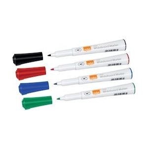 Nobo Glide whiteboardmarker, pak van 4 stuks, geassorteerde kleuren - blauw Papier 5028252185073