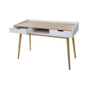 Mendler Bureau HWC-A70, computertafel bureautafel, 120x55cm MDF essen-look - wit Hout 57141