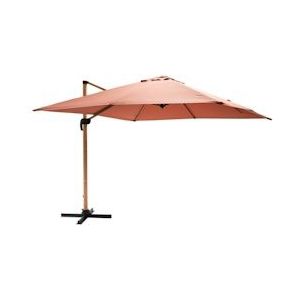 Oviala Business Vierkante parasol 3x3m met kleihouteffect - roze 108914