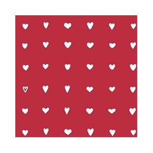 PAPSTAR, Servetten 3-laags 1/4 vouw 33 cm x 33 cm "Hearts" - rood Papier 4002911676448