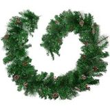 tectake Kerstslinger natuurgetrouw met dennenappels 2,7 m - rood/groen - 403316 - groen Synthetisch materiaal 403316