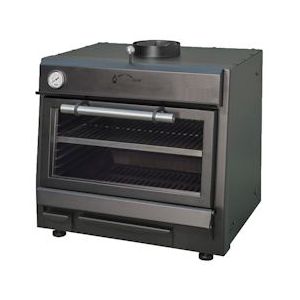 Houtskool oven zwart met rooster van 780 x 625 - 900x790x830 mm - 52101005 Eurast - grijs Roestvrij staal 52101005