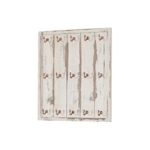 Mendler Bekerhouder Marano, hangende plank bekerplank wandbord, shabby look vintage 50x45x5cm ~ wit - wit Hout 38438