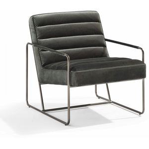 Oviala Business Grijs-groene fluwelen gestoffeerde fauteuil - groen 107002