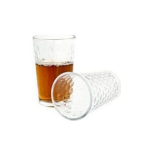 Almina Set van 6 theeglazen, drinkglazen, sapglazen, waterglazen set van transparant glas - Glas AL-4371