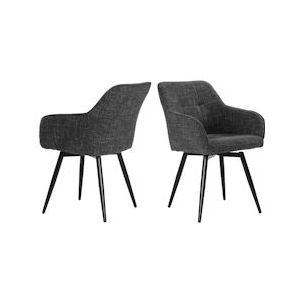 SIT Möbel set van 2 fauteuils | bekleding structuurstof | metalen frame | B 55 x D 49 x H 82 cm | donkergrijs - zwart - meerkleurig Multi-materiaal 04772-21