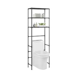 vidaXL-Opbergrek-voor-boven-toilet-3-laags-53x28x169-cm-zwart