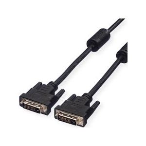 VALUE DVI monitor kabel, DVI M-M, (24+1) dual link, 2,0m, 2 m - zwart 11.99.5525