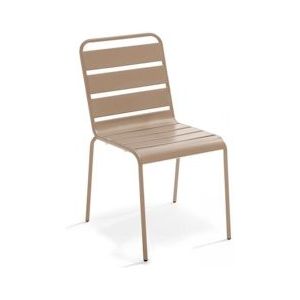 Oviala Business Taupe metalen stoel - grijs Staal 105762