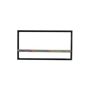SIT Möbel Wandplank | 1 plank | antiek houtkleurig | frame metaal zwart | B 65 x D 25 x H 35 cm | 09147-98 | Serie RIVERBOAT - meerkleurig Multi-materiaal 09147-98