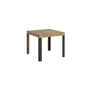Itamoby Uitschuifbare tafel 90x90/246 cm Natural Oak Line Antraciet Structuur - VETALIN900ALL-QN-AN