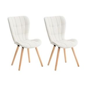 CLP Set van 2 stoelen Elda kunstleer wit - 325016