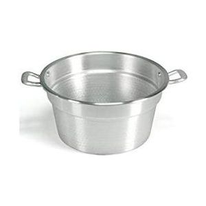 Home zware kookpan van geborsteld aluminium, zilverkleurig, 36 cm 11 liter - 3057436