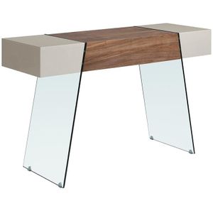 AC ANGEL CERDÁ Angel Cerdá  Console tafel walnoot en glas 3029C - bruin Vervaardigd hout 8435631003106