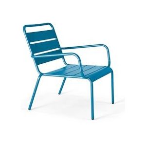 Oviala Business Pacific blauwe stalen fauteuil - blauw Staal 105661